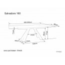 Стол обеденный SIGNAL SALVADORE Ceramic Ossido Verde бирюзовый/черный мат 160-240/90